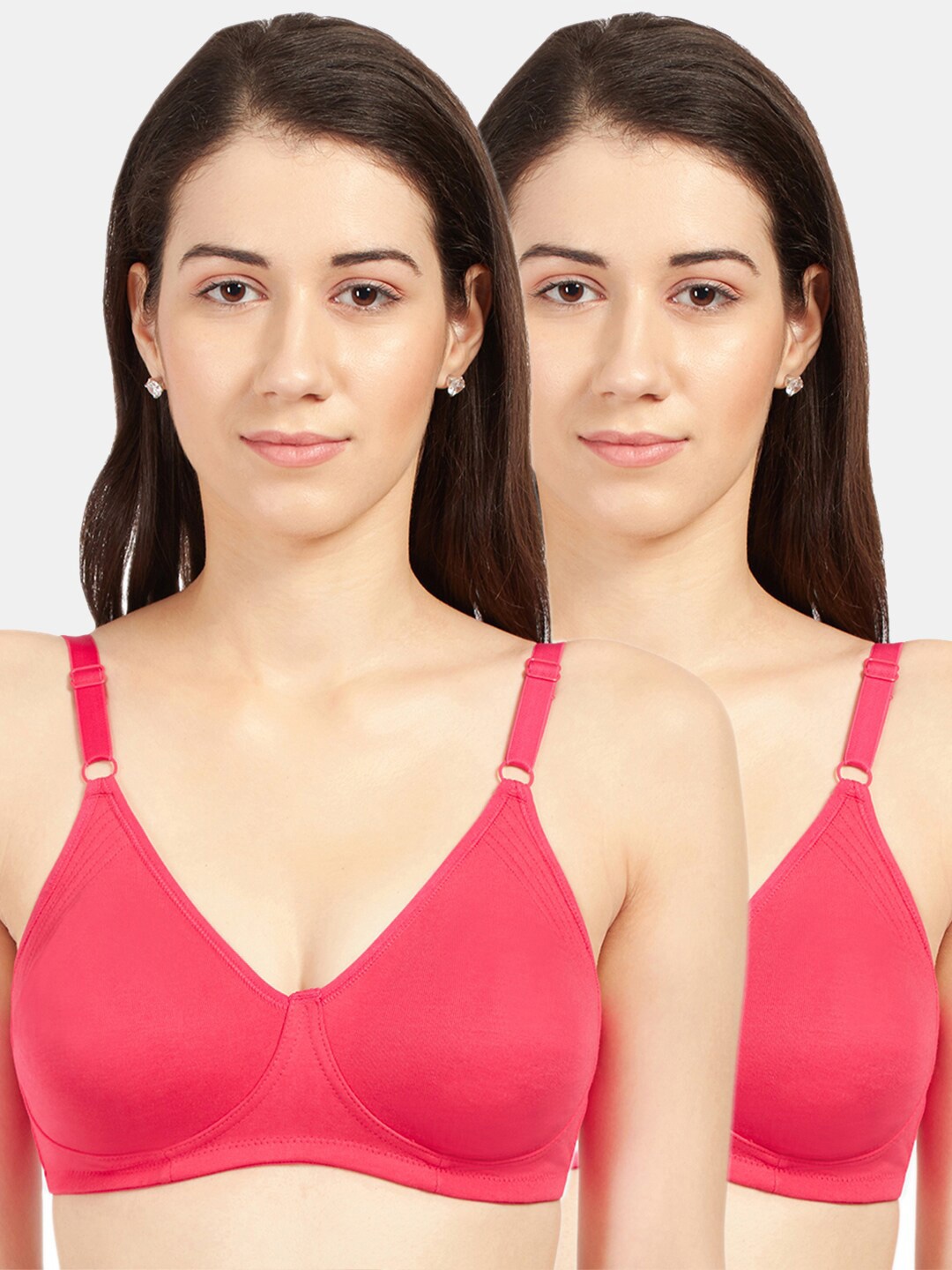 

Sonari Pink Pack of 2 Non-Padded Non-Wired T-Shirt Bra