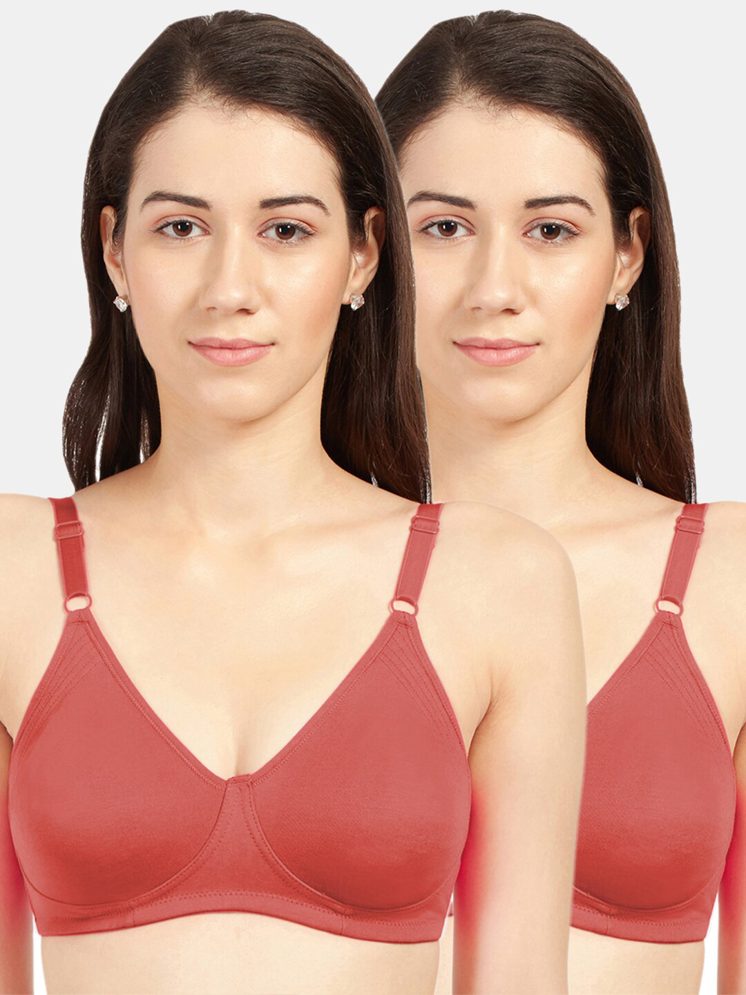 

Sonari Maroon Pack of 2 Non-Padded Non-Wired T-Shirt Bra