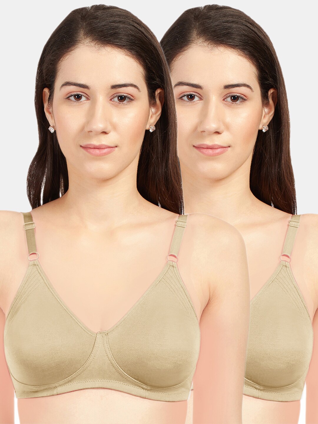 

Sonari Nude-Coloured Set Of 2 Non Padded Seamless T-Shirt Bra