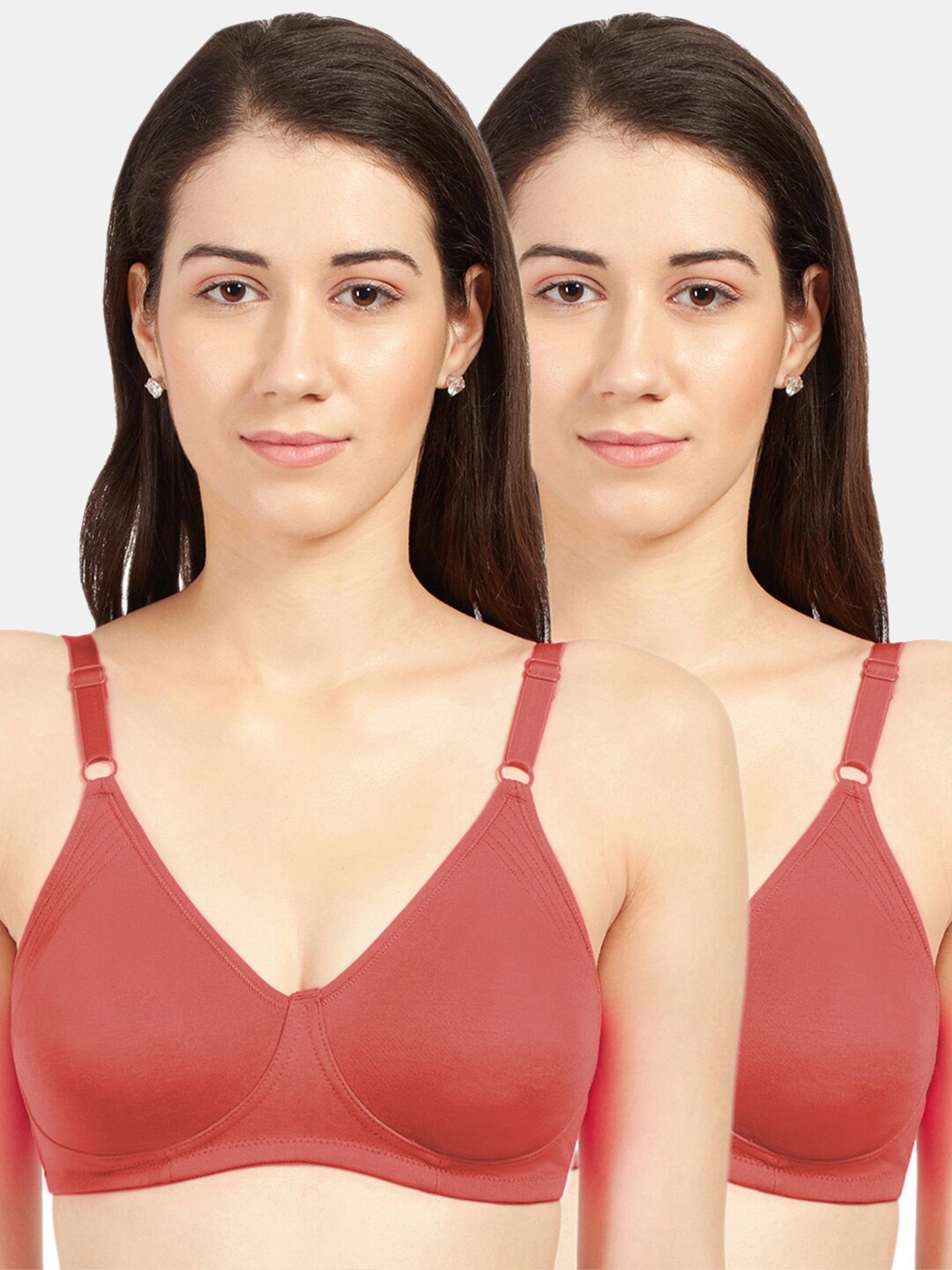 

Sonari Maroon Set Of 2 Non Padded Seamless T-Shirt Bra