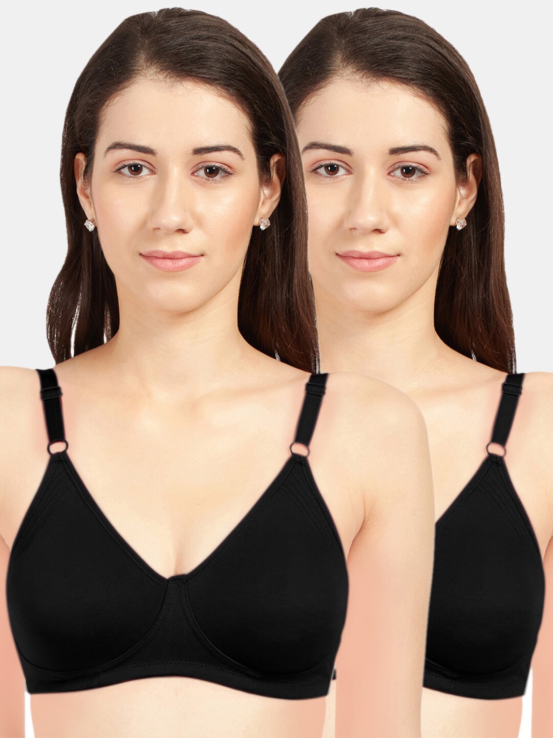 

Sonari Black Set Of 2 Non Padded Seamless T-Shirt Bra