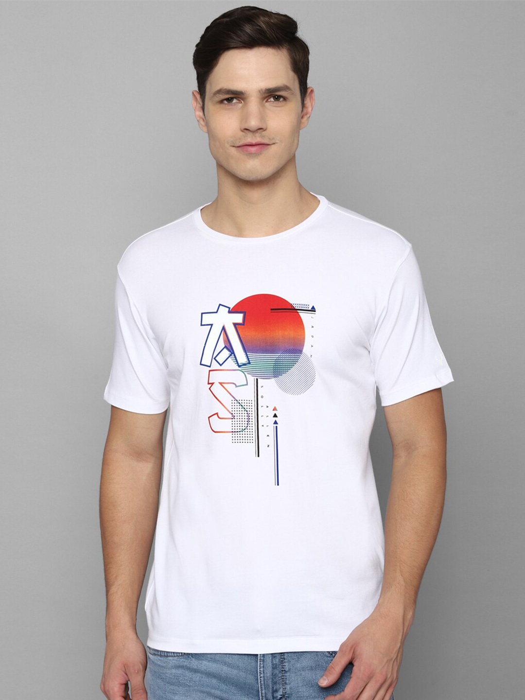

Allen Solly Sport Men White Printed Pure Cotton T-shirt