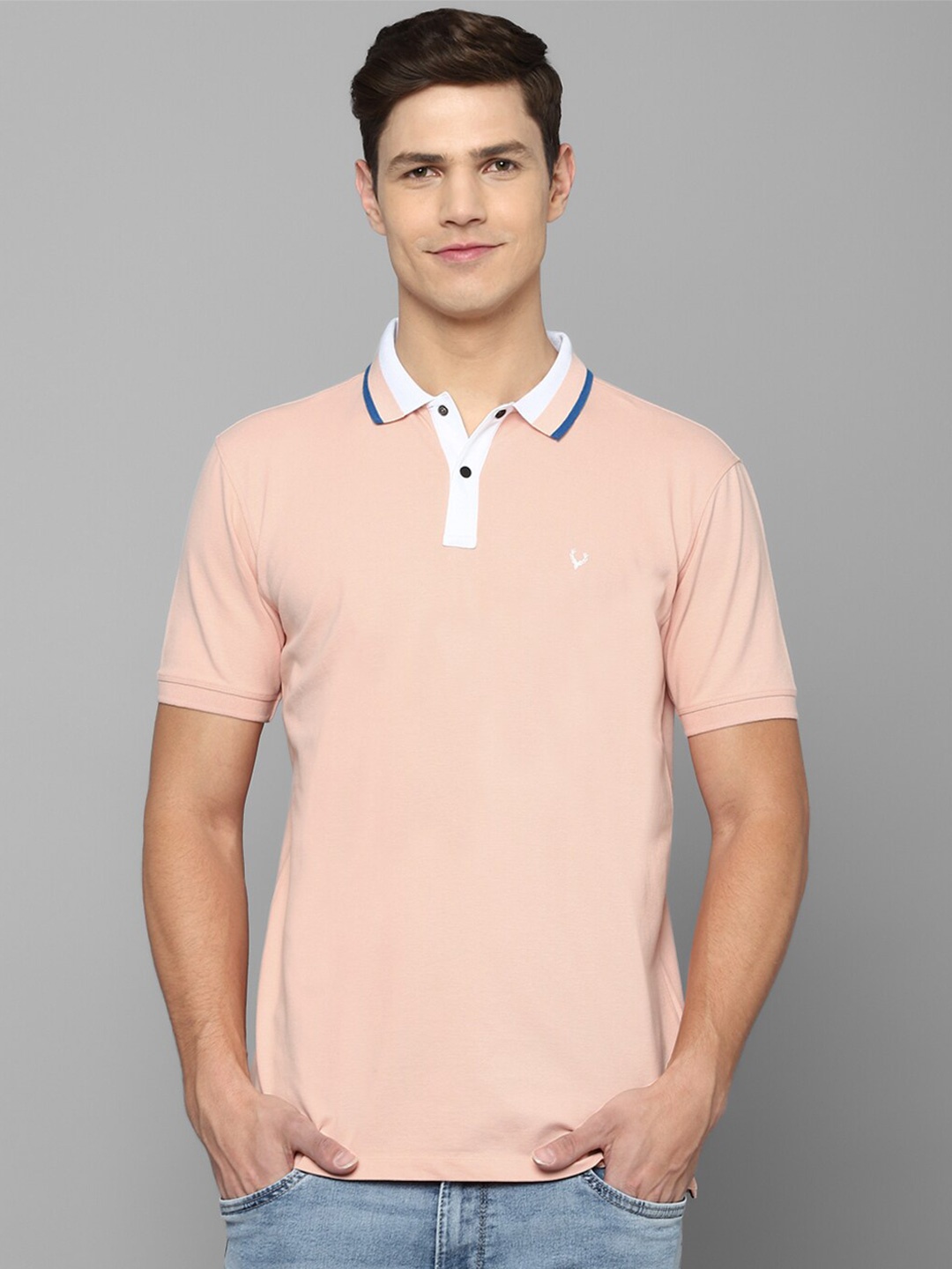 

Allen Solly Sport Men Peach-Coloured Polo Collar T-shirt