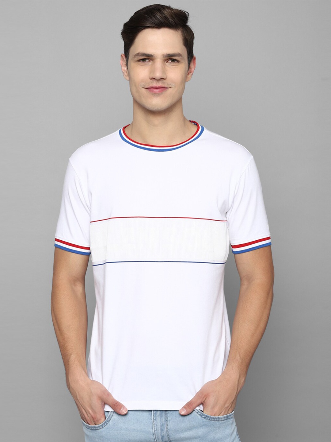

Allen Solly Sport Men White Striped T-shirt