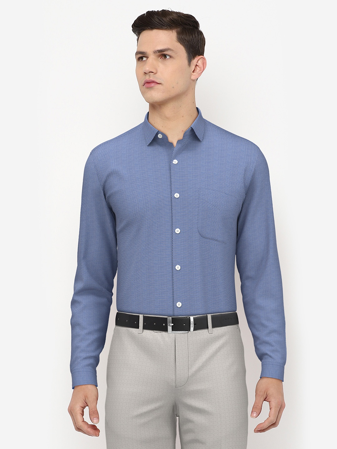 

Peter England Men Blue Slim Fit Pure Cotton Formal Shirt