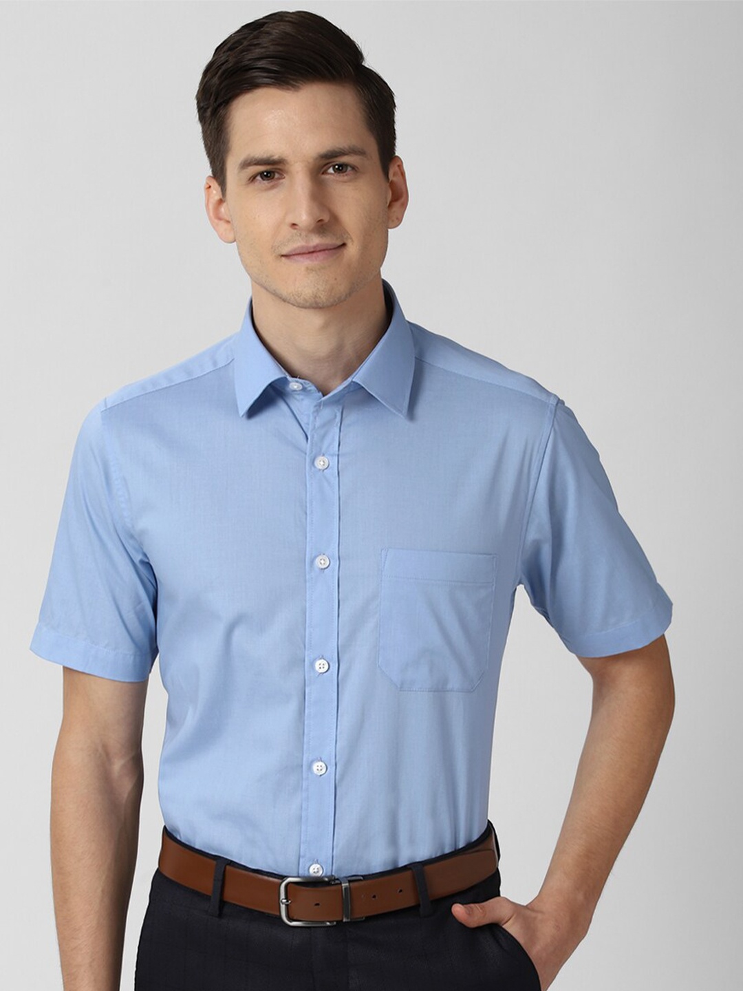 

Peter England Men Blue Formal Shirt