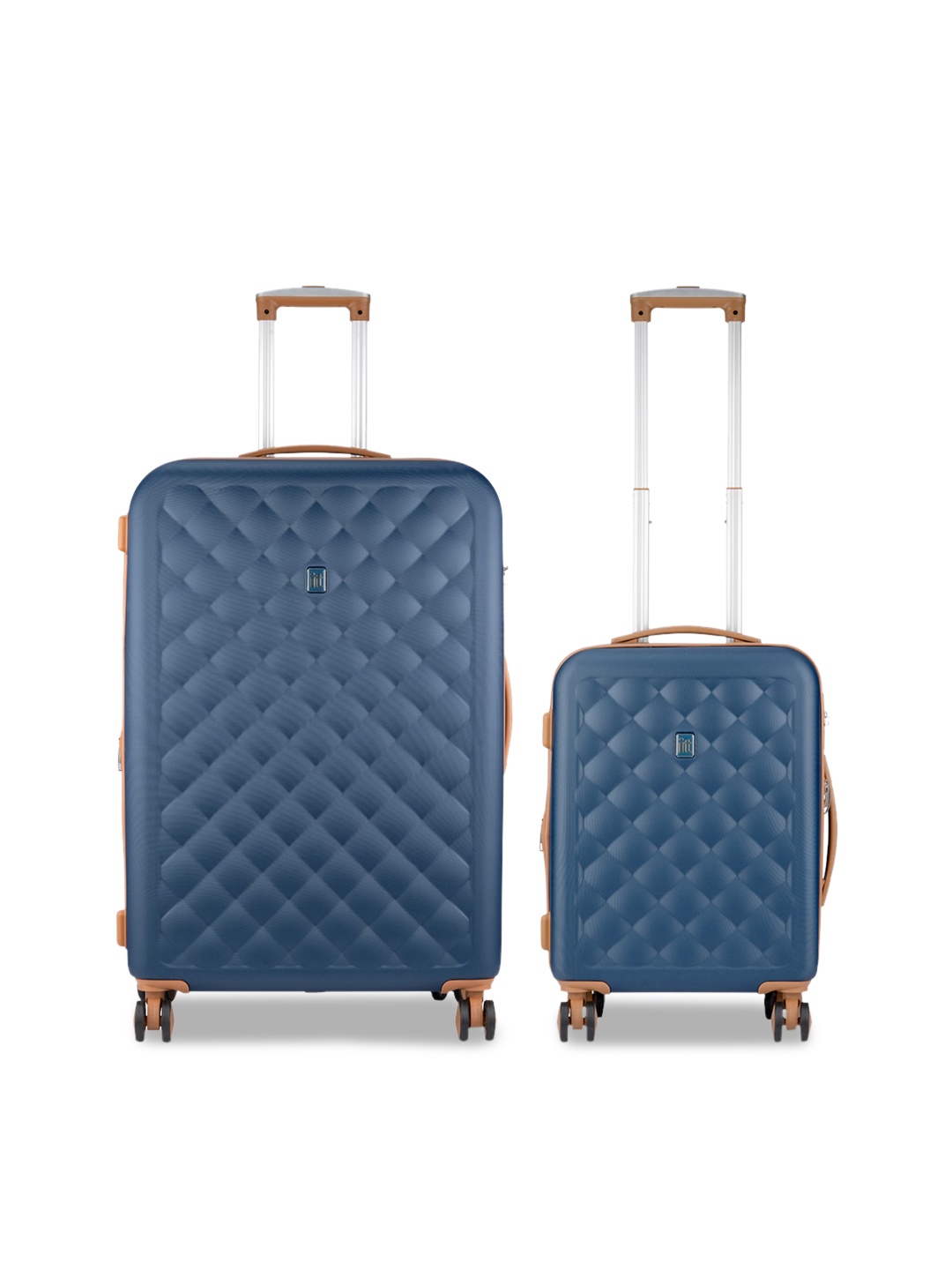 

IT luggage Set Of 2 Blue Textured Trolley Suitcases