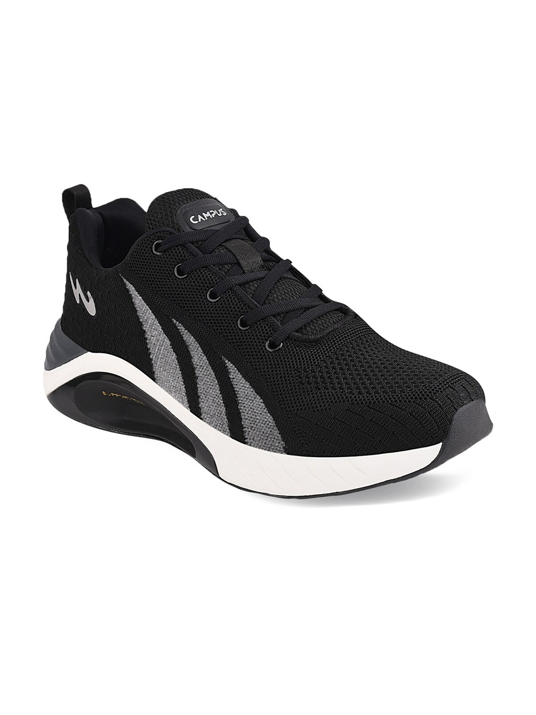 

Campus Men Black Mesh Running Shoes