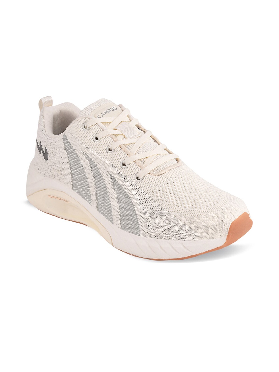 

Campus Men Off White Mesh Running Marking Shoes