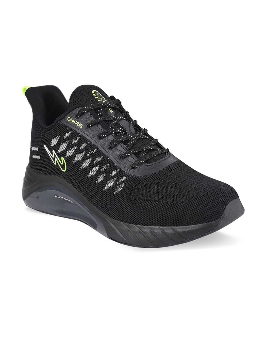 

Campus Men Black Mesh Running Shoes