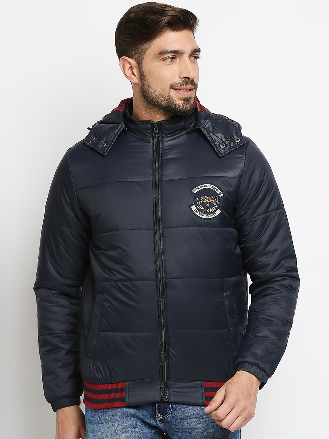

SPYKAR Men Blue Solid Padded Jacket