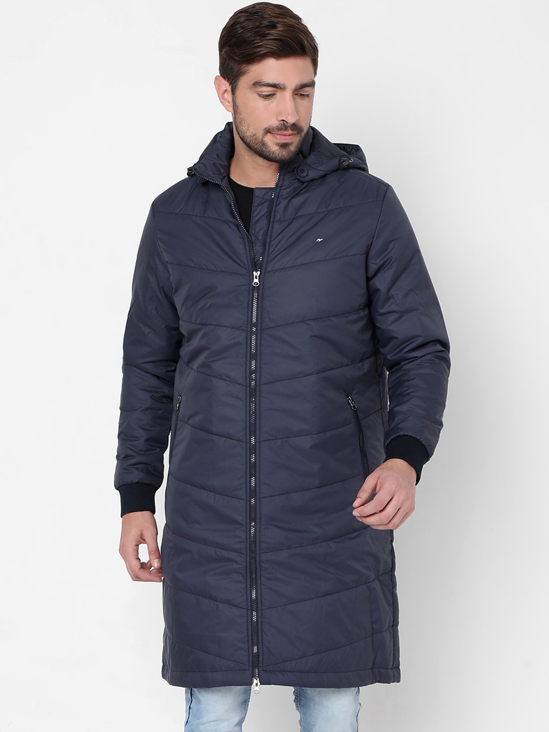 

SPYKAR Men Blue Longline Padded Jacket