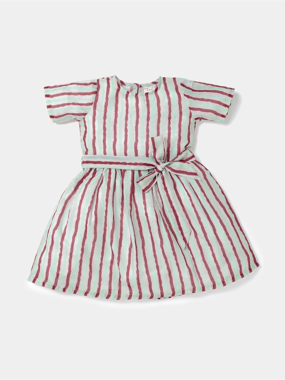 

Saaki Girls Multicoloured Striped Dress, Multi