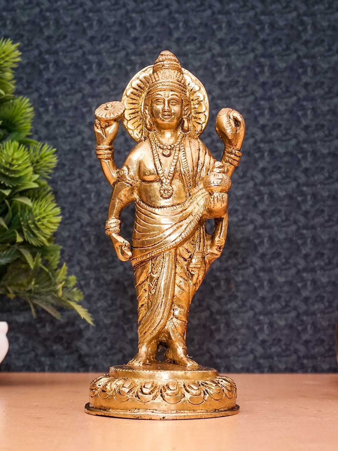 

StatueStudio Gold-Toned Dhanvantari Idol Showpiece