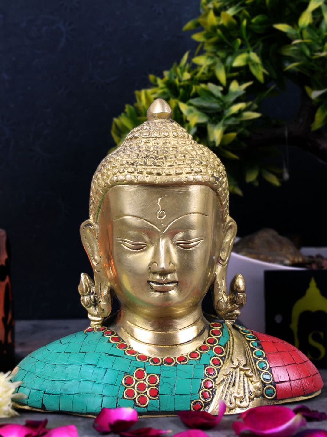 

StatueStudio Gold-Tonned & Blue Buddha Idol Showpiece