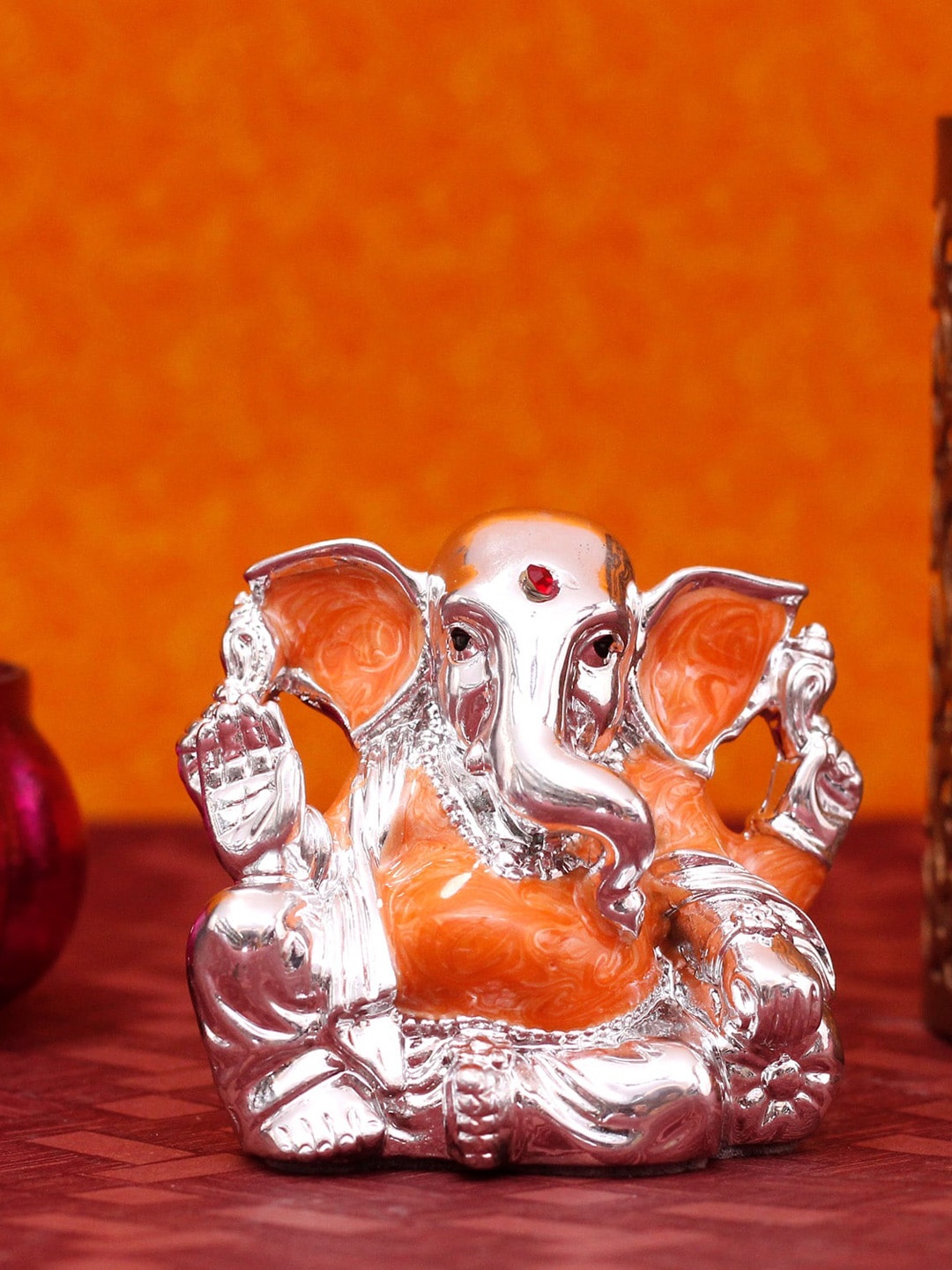 

StatueStudio Silver-Toned Car Dashboard Ganesh Statue Showpiece