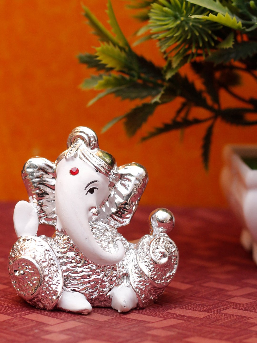 

StatueStudio White & Silver Small Ganpati Statue Showpiece