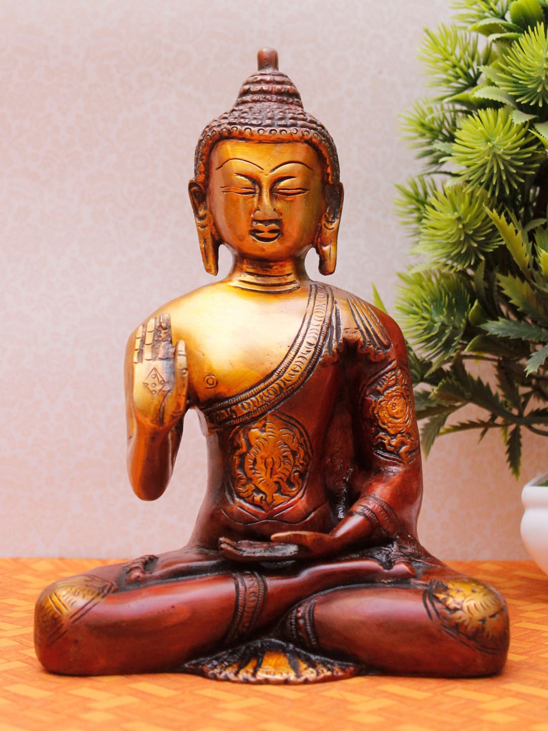 

StatueStudio Copper Toned Buddha Idol Showpiece