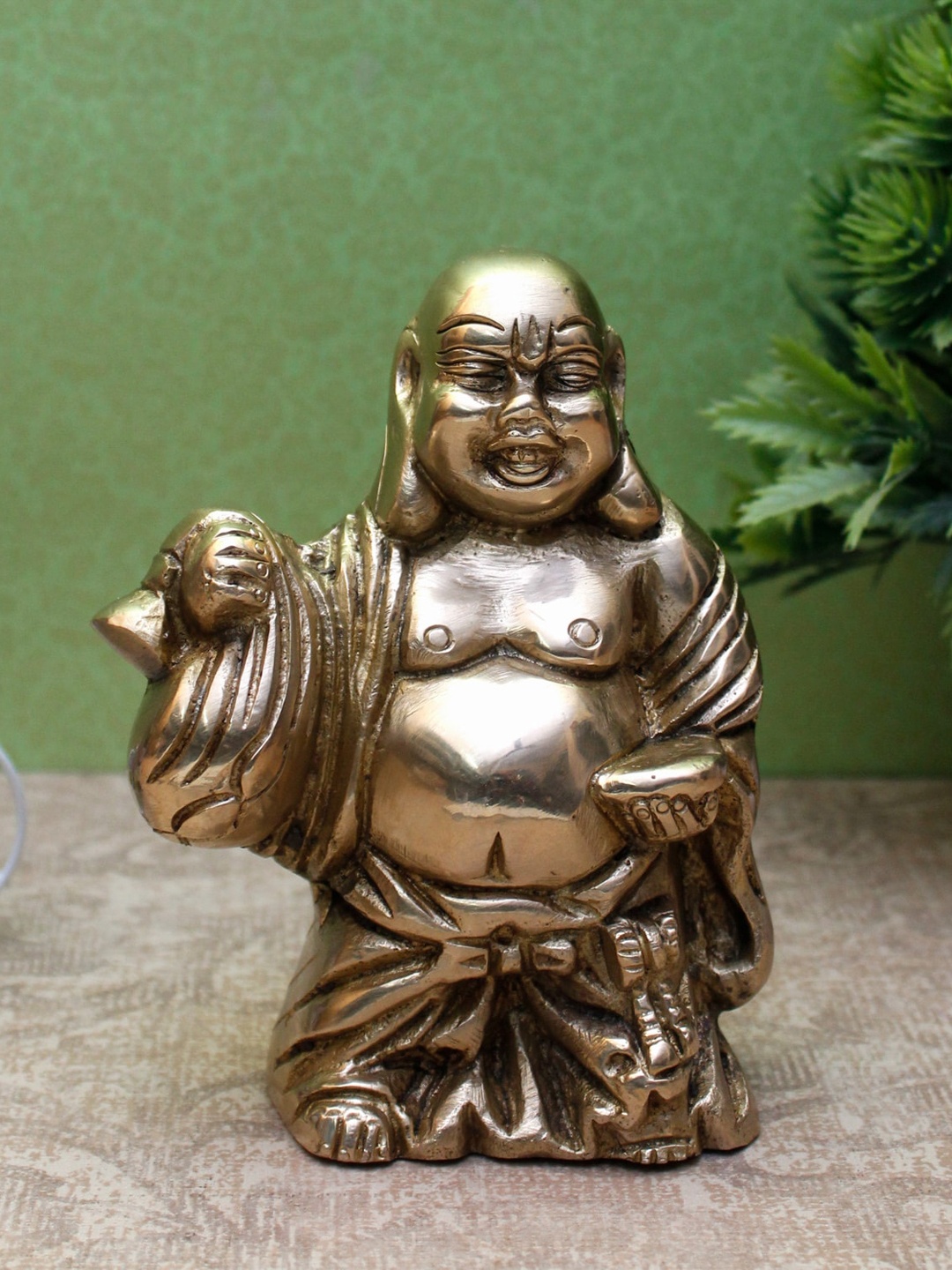 

StatueStudio Gold-Toned Buddha Idol Figurine Showpiece