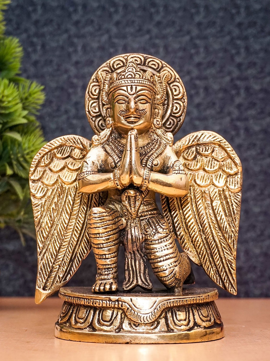 

StatueStudio Gold-Toned Garuda Idol Vishnu Eagle Murti Showpieces