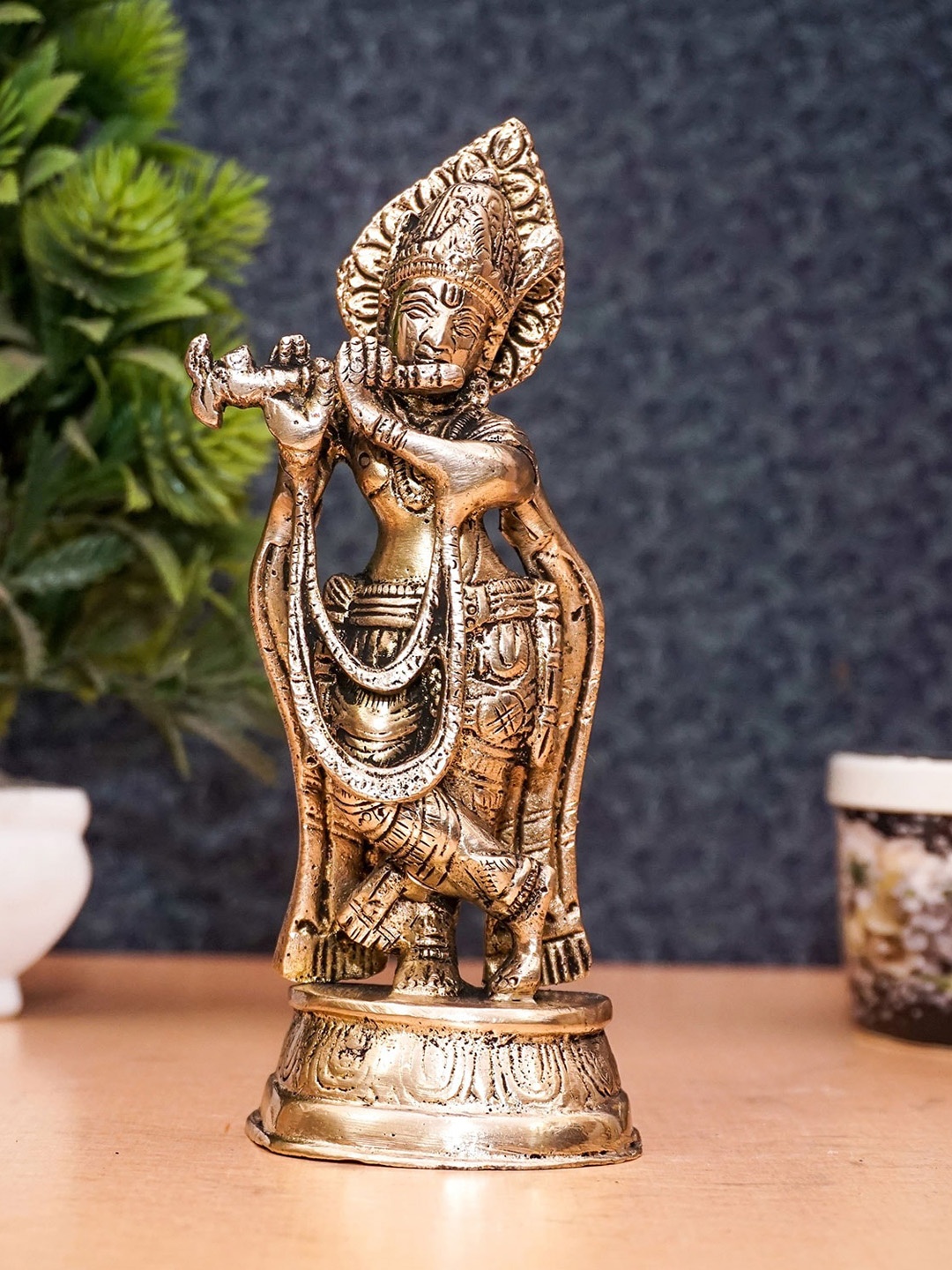 

StatueStudio Gold Antique Lord Krishna Idol Showpiece