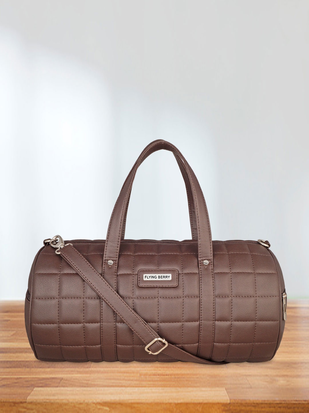 

FLYING BERRY Brown Textured Duffel Bag