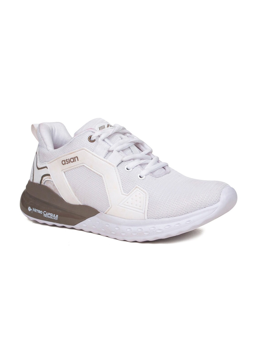 

ASIAN Men White & Grey Mesh Running Shoes