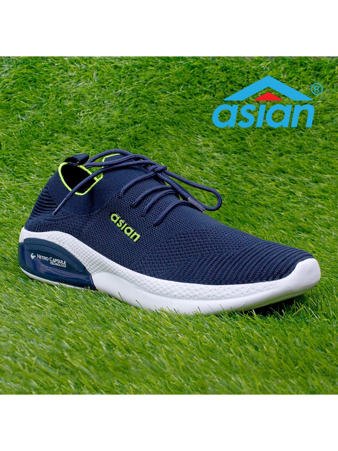 

ASIAN Men Navy Blue Mesh Running Non-Marking Shoes