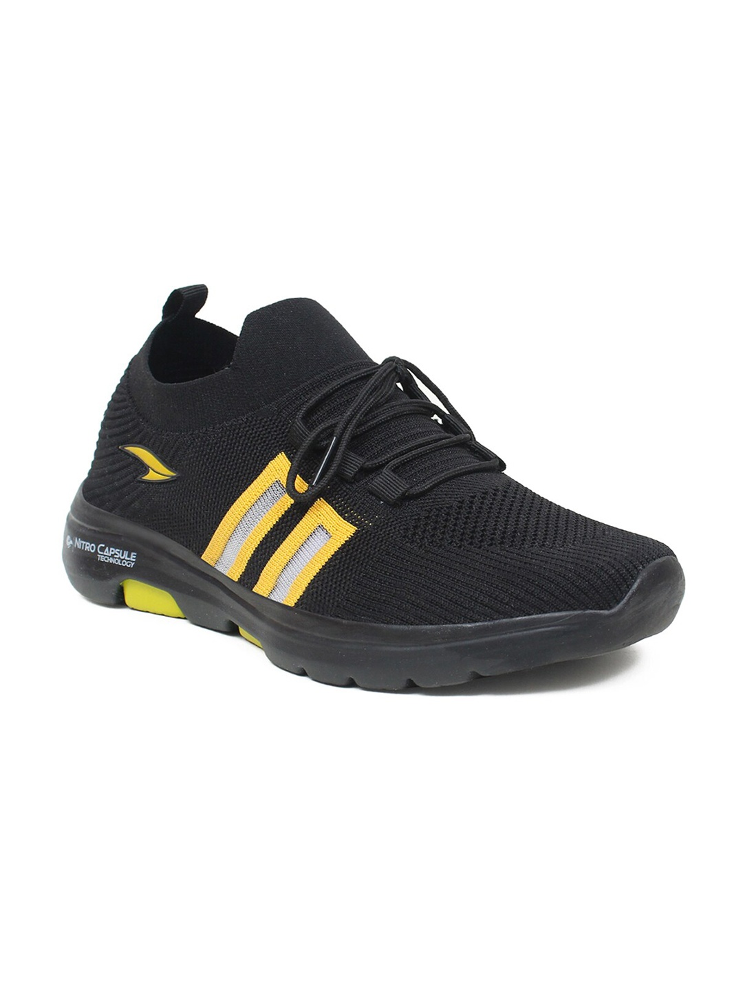 

ASIAN Men Black Mesh Running Non-Marking Shoes