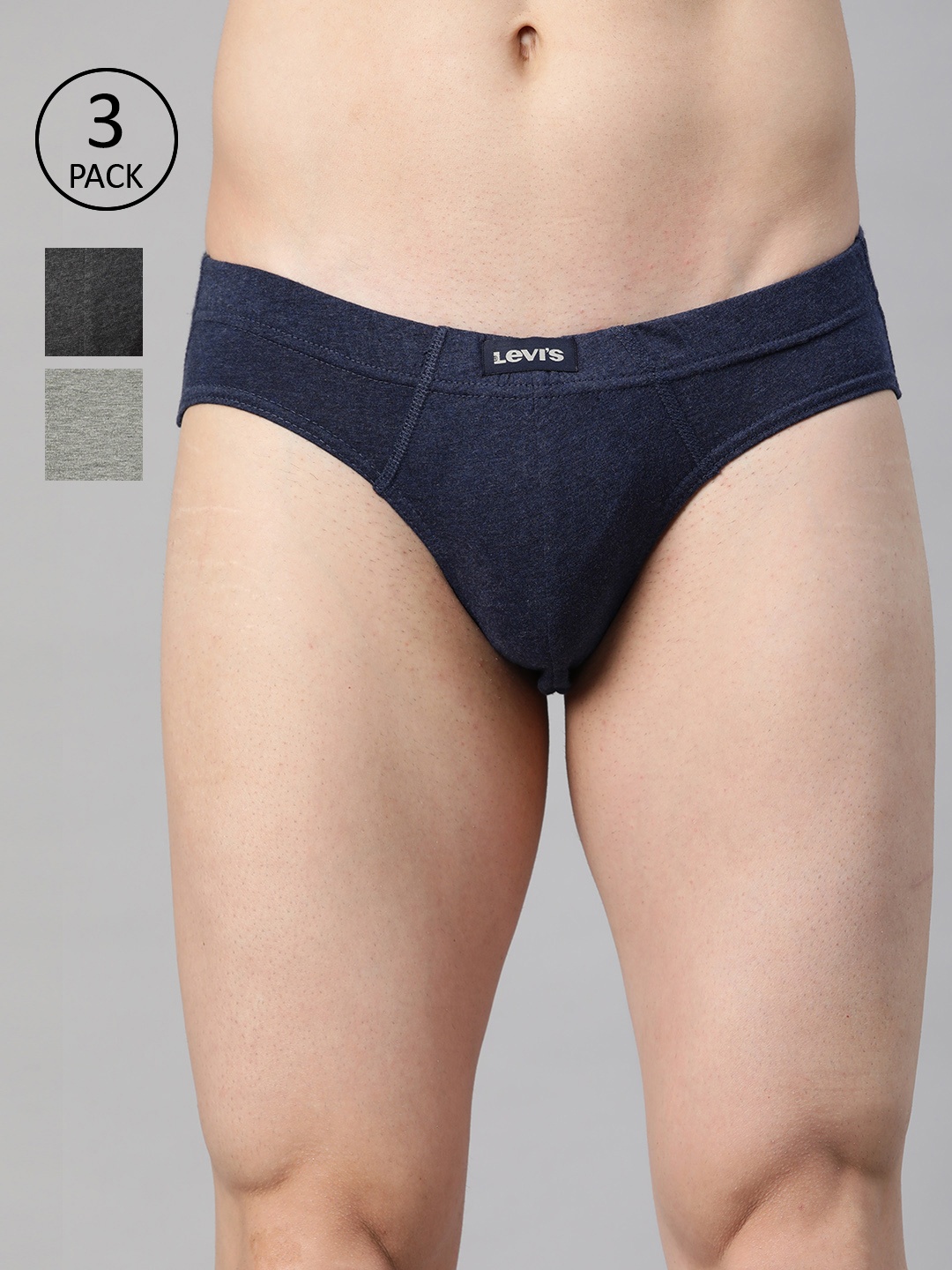 

Levis Men Pack Of 3 Assorted Solid Briefs