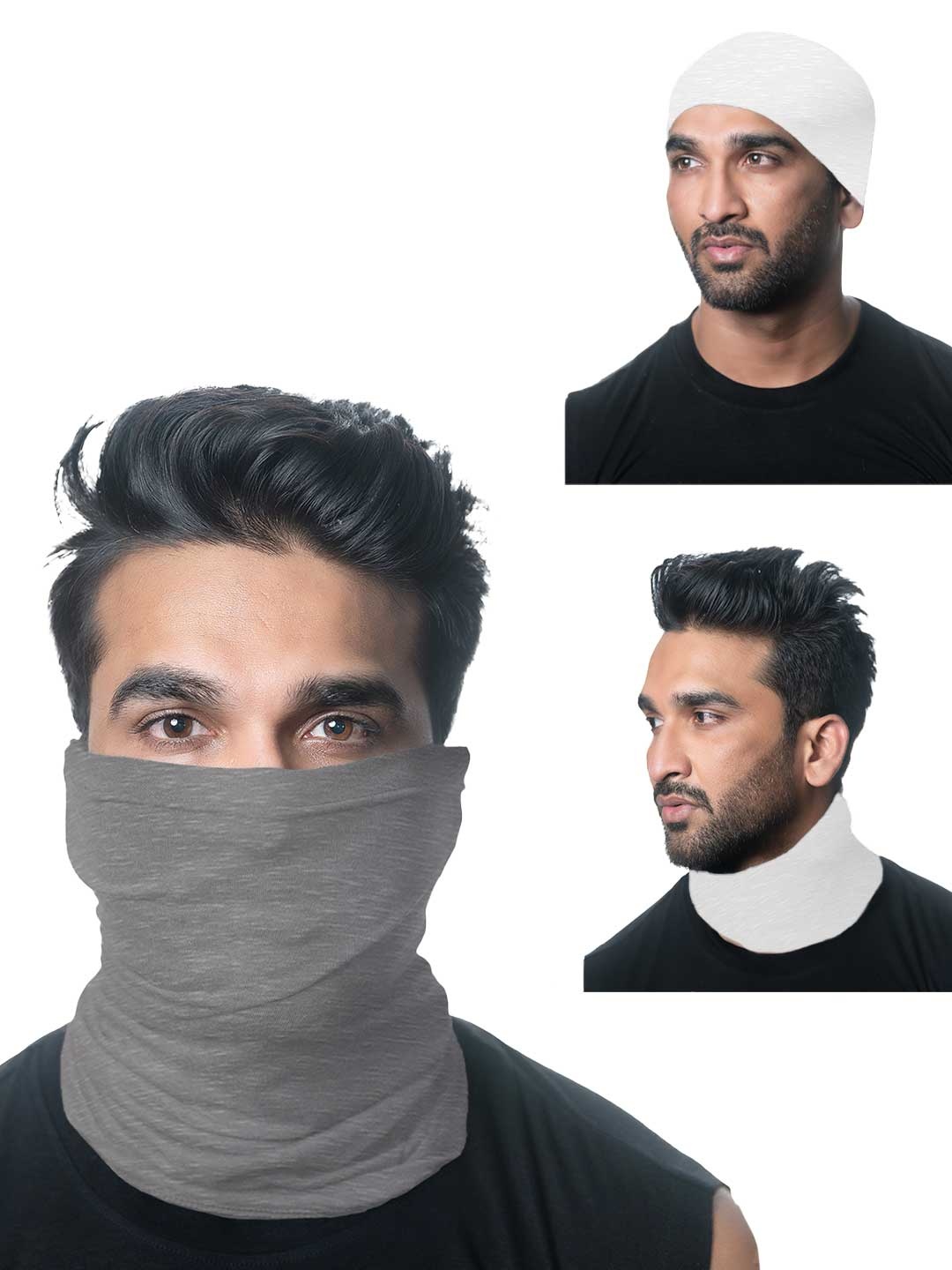 

Heelium Unisex Pack of 3 Bamboo Soft Odour-free & Breathable Multipurpose Bandana, White