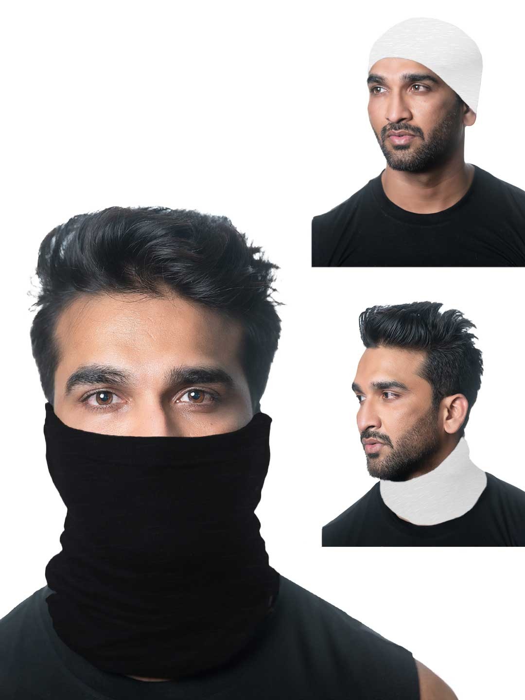 

Heelium Unisex Pack of 3 Bamboo Soft Odour-free & Breathable Multipurpose Bandana, White