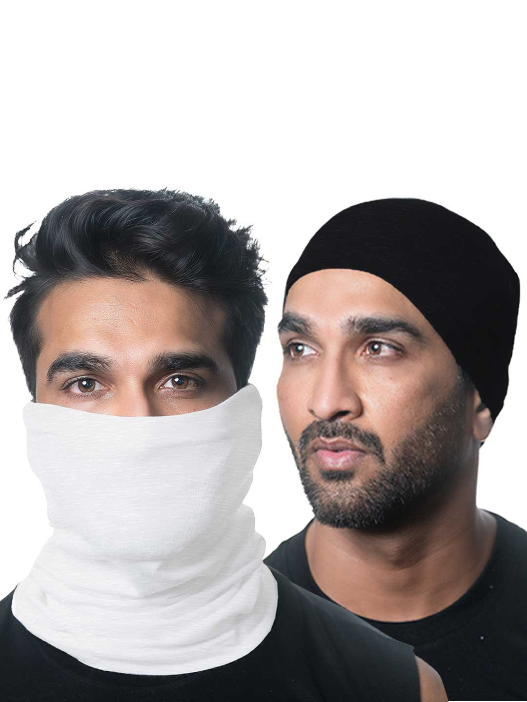 

Heelium Unisex Pack of 2 Bamboo Soft Odour-free & Breathable Multipurpose Bandana, White