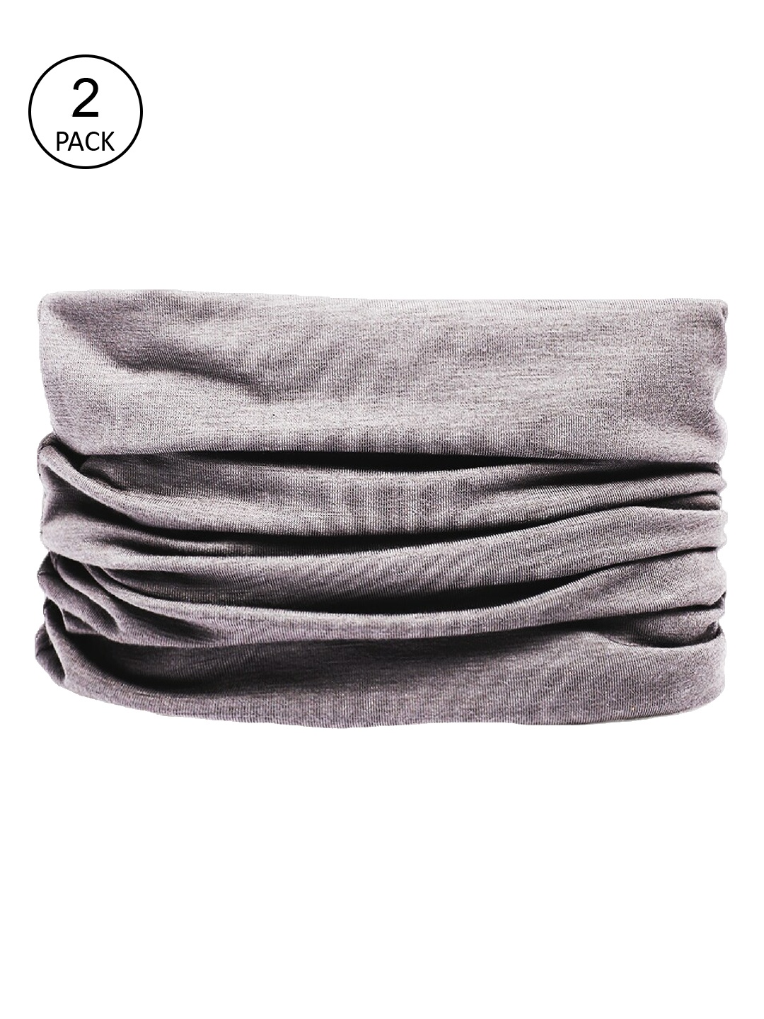 

Heelium Men Pack Of 2 Grey Melange Solid Bamboo Headband