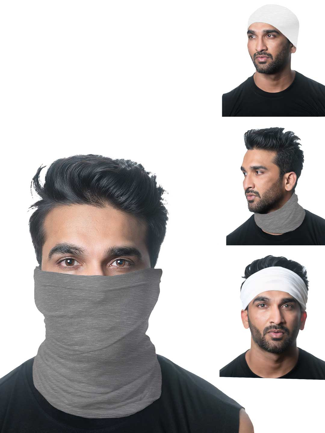 

Heelium Unisex Pack of 4 Bamboo Soft Odour-free & Breathable Multipurpose Bandana, White
