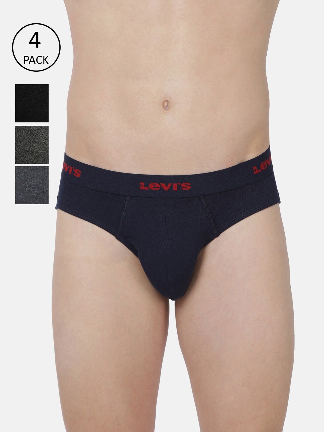 Levis Men Pack of 4 Briefs 16368130-1-16368164, Charcoal