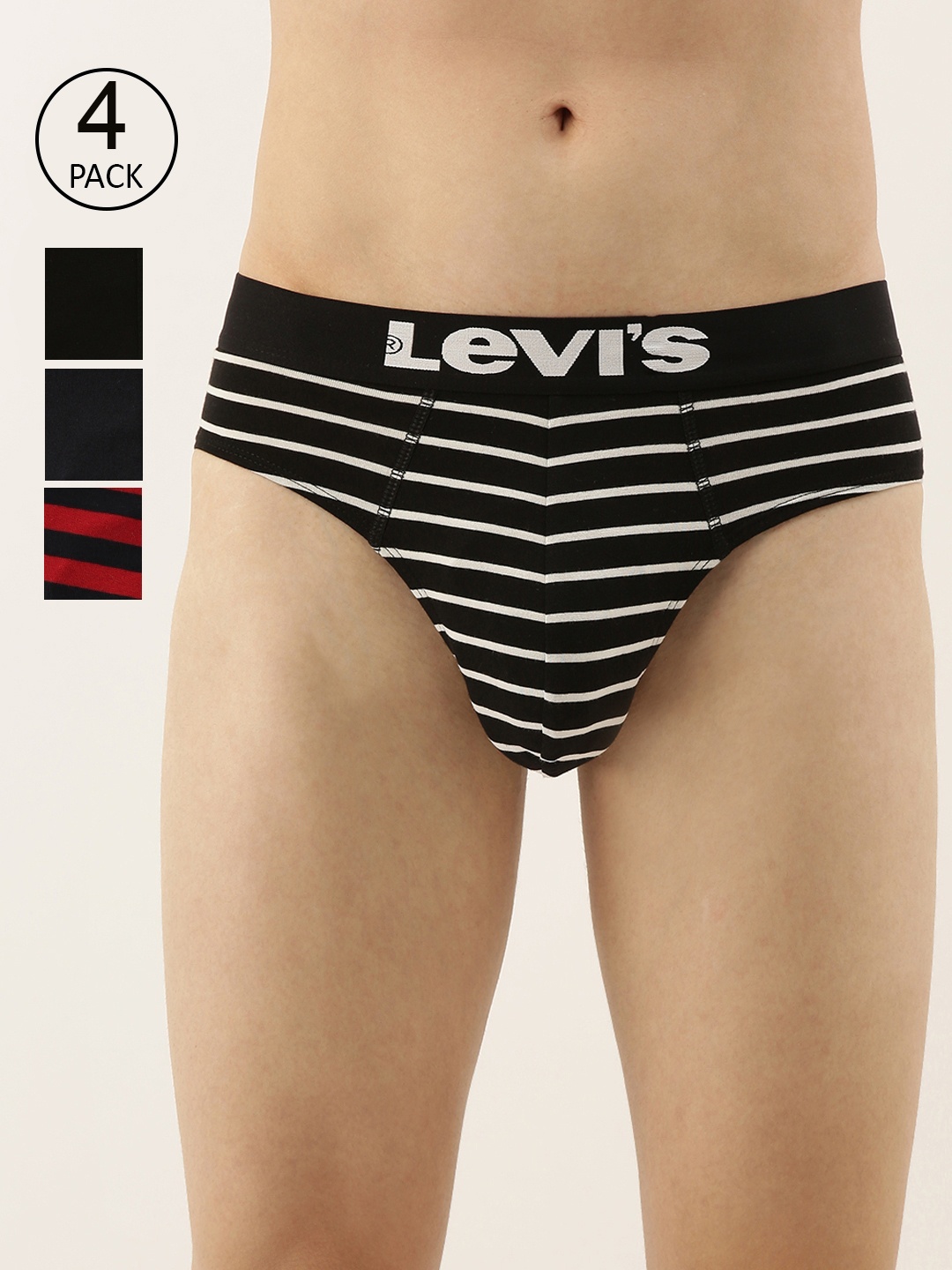 

Levis Men Pack of 4 Briefs 12142366-1-12142388, Black