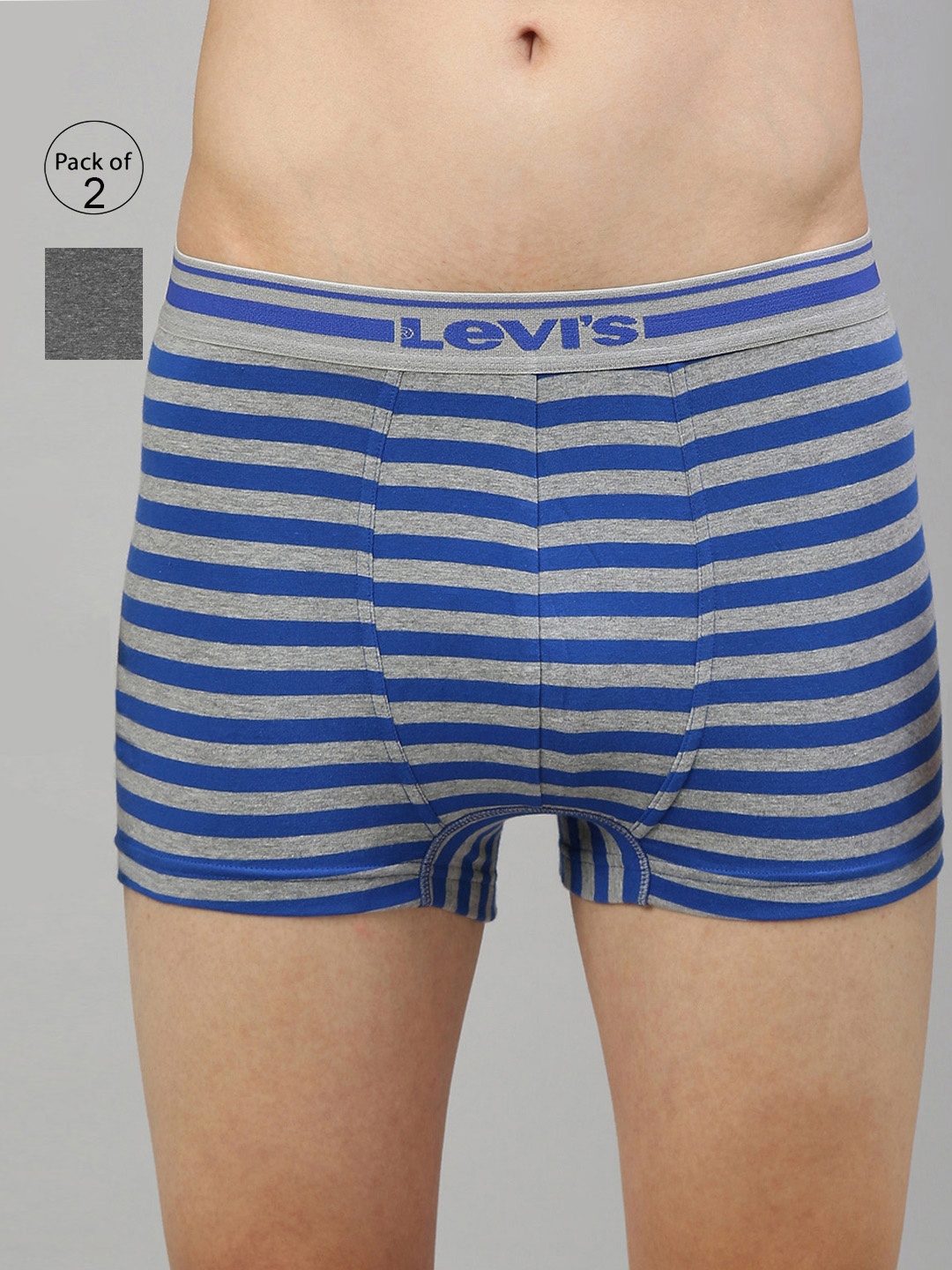 

Levis Men Pack of 2 Solid Trunks, Black