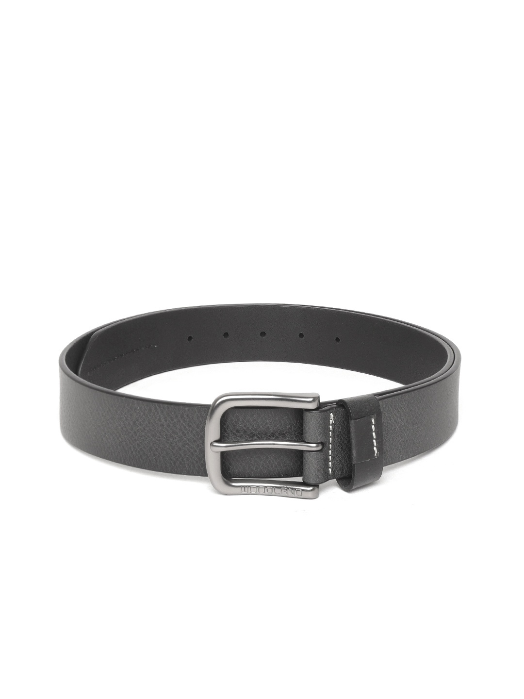 

Woodland Men Black Solid Leather Belt