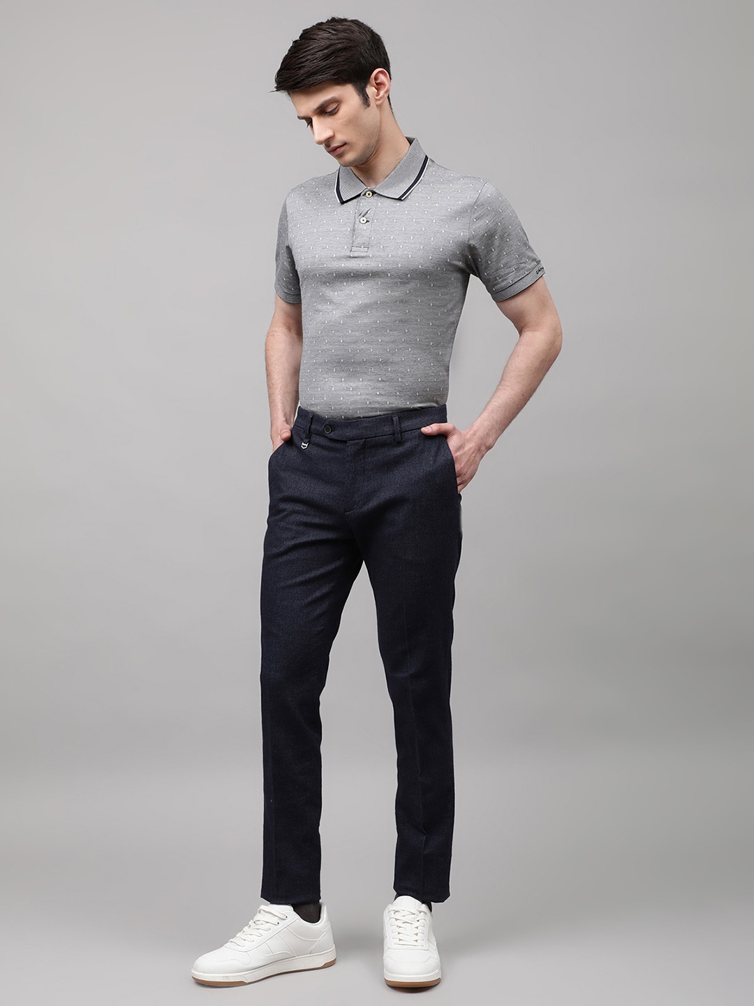 

Antony Morato Men Navy Blue Slim Fit Chinos Trousers