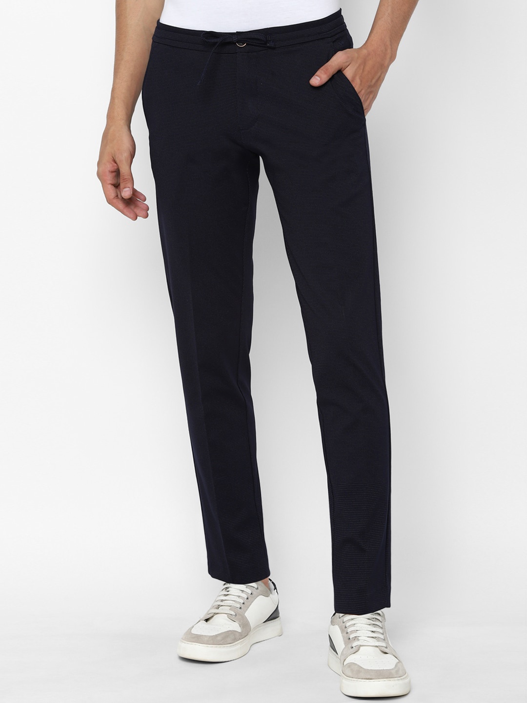 

Allen Solly Men Navy Blue Slim Fit Trousers
