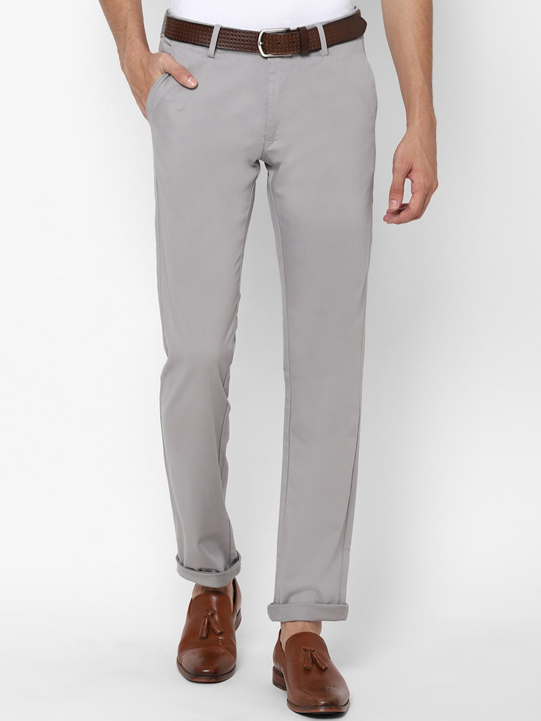 

Allen Solly Men Grey Slim Fit Trousers