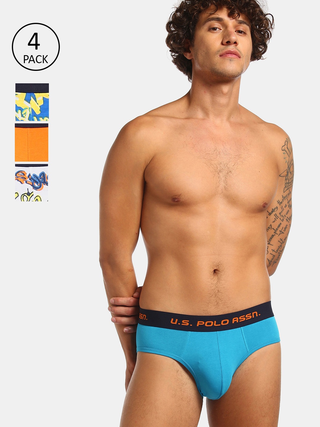 

U.S. Polo Assn. Men Pack of 4 Assorted Basic Briefs