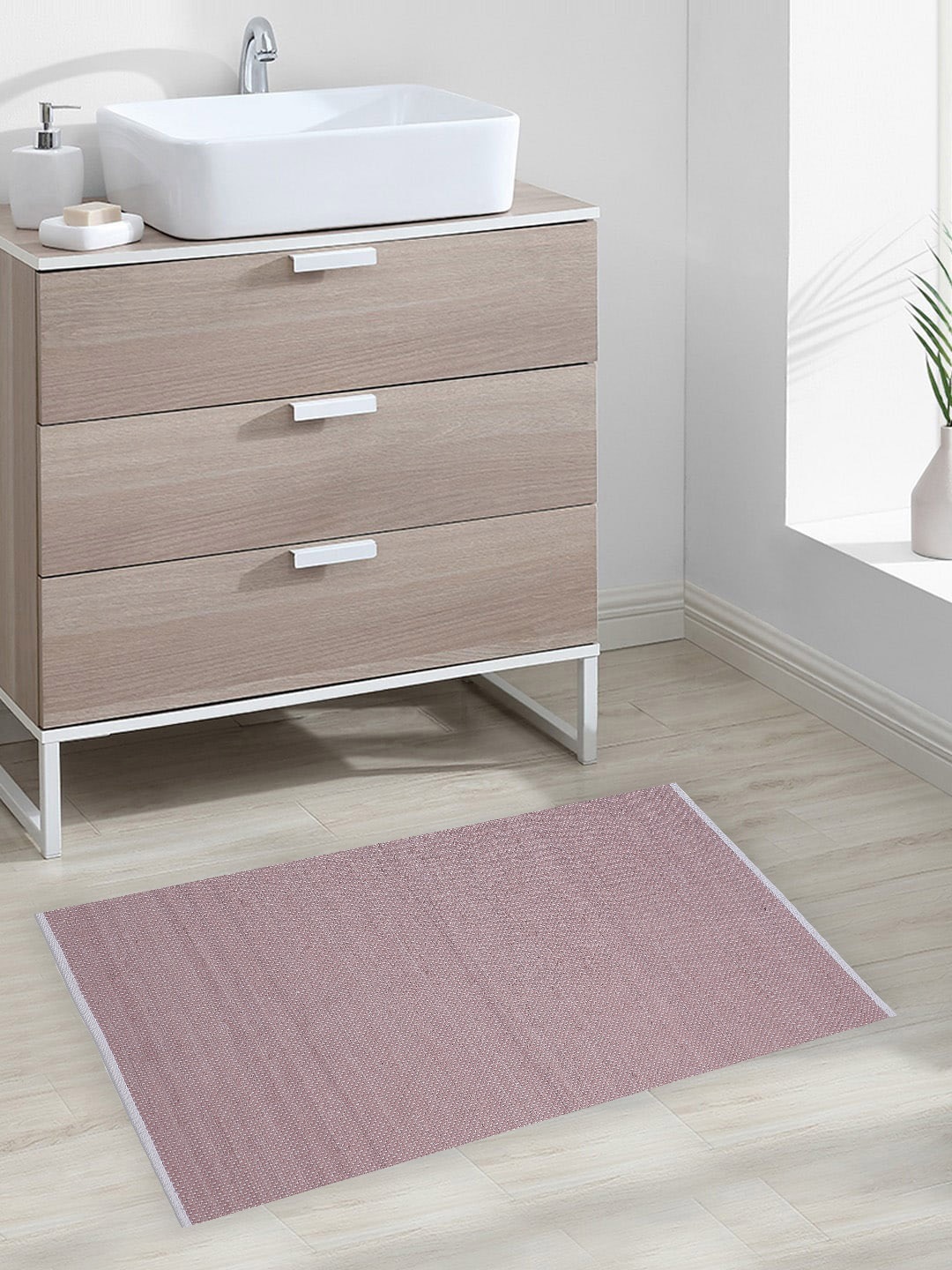 

Oxolloxo Pink Woven Design Rectangle Floor Rug