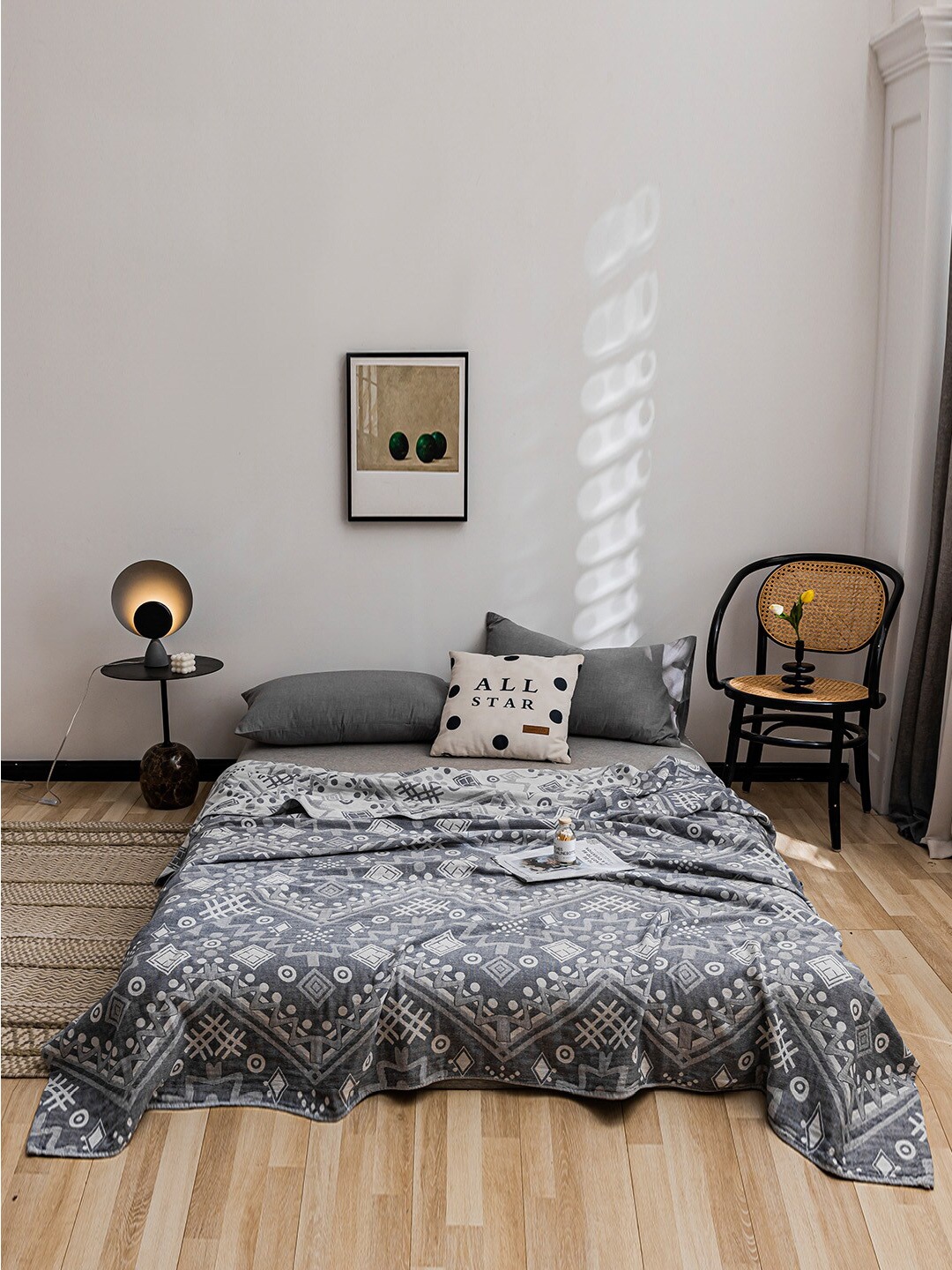 

JC HOME Grey White Summer 800 GSM Double Bed Blanket