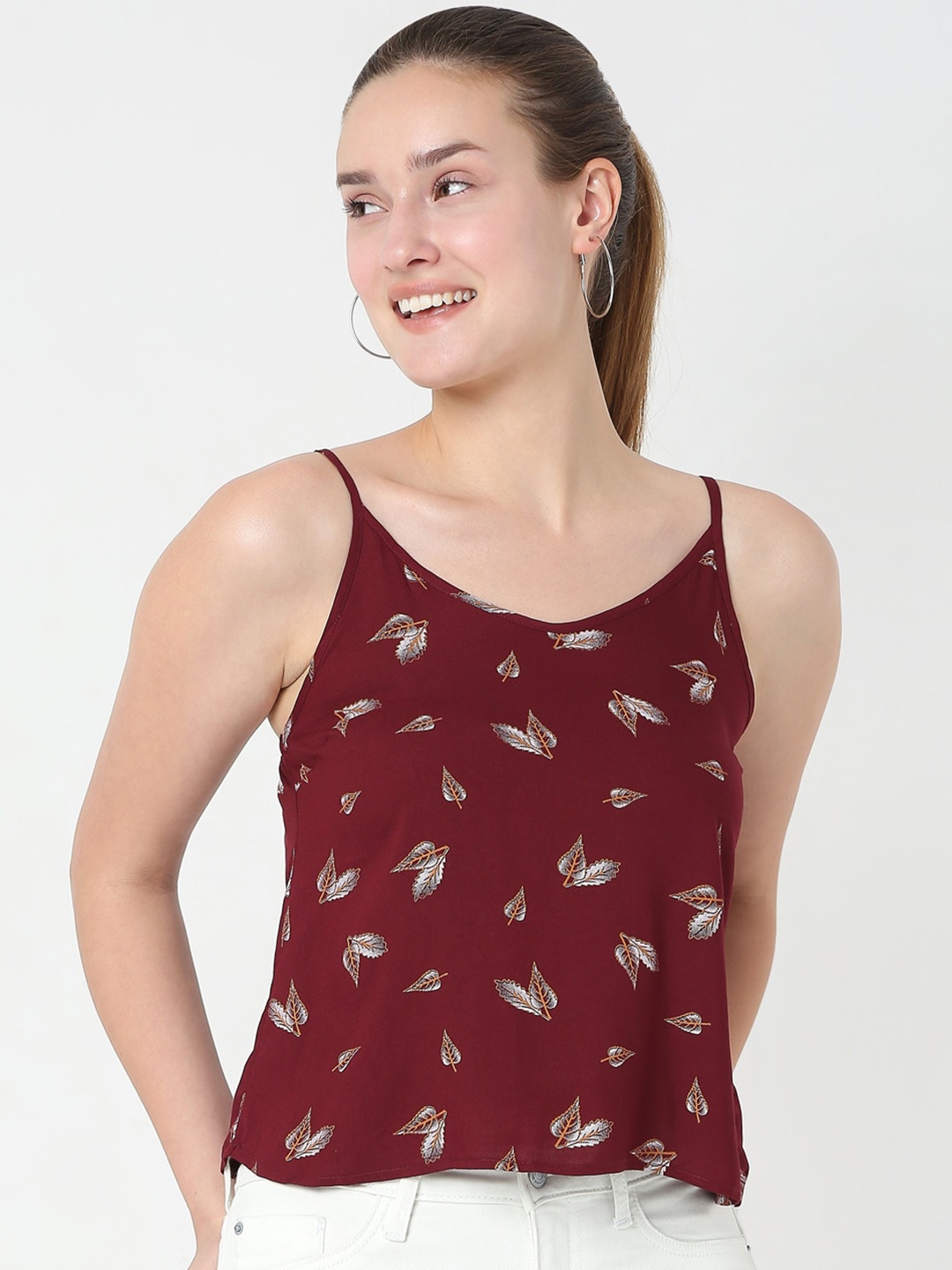 

Smarty Pants Women Maroon Print Top
