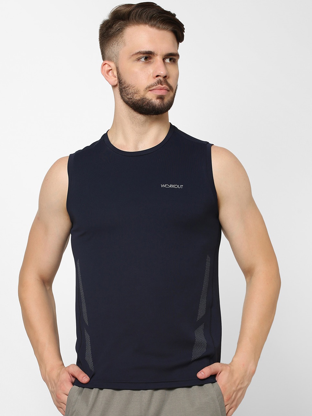 

Sweet Dreams Men Navy Blue Solid Cotton Lounge T-Shirt