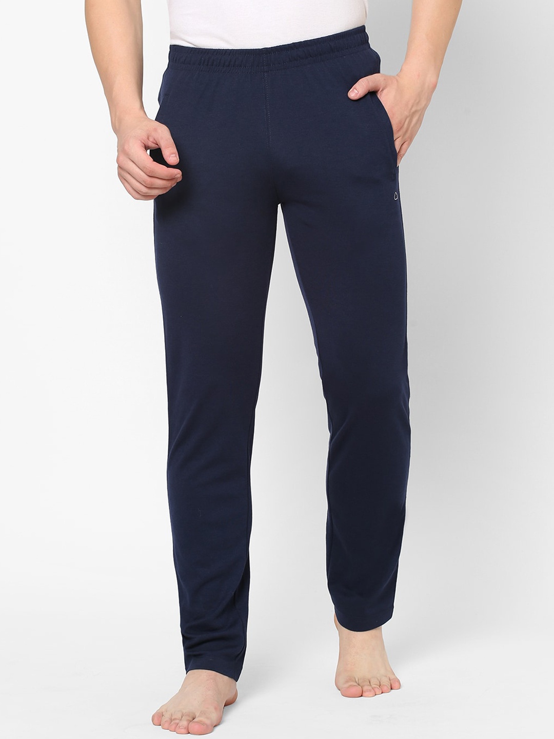 Sweet Dreams Men Navy Blue Cotton Solid Lounge Pants