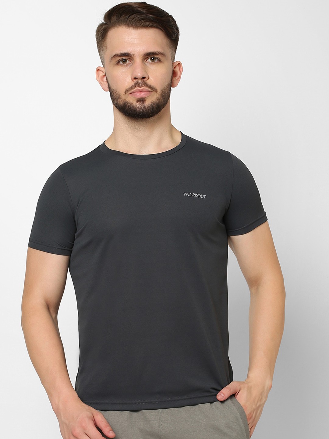 

Sweet Dreams Men Grey Solid Cotton Lounge T-Shirt