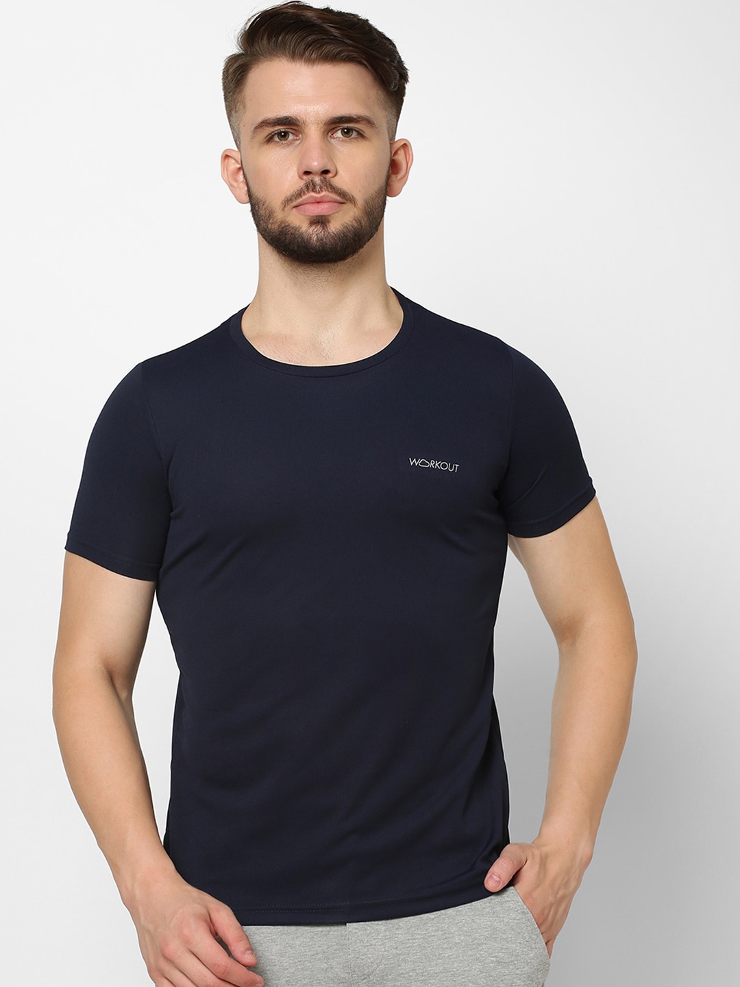 

Sweet Dreams Men Navy-Blue Solid Cotton Lounge T-shirt